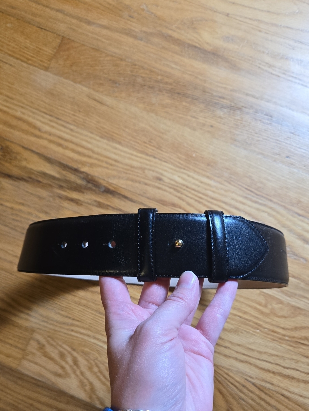 Vintage Anne Klein for Oroton black wide leather belt